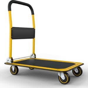Foldable Push Cart Dolly - Yellow (330 lbs. Capacity)